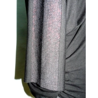 Tunika kimono z błyszczącym lampasem na rękawach - czarna